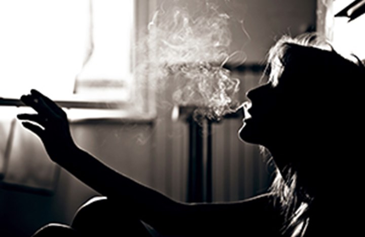 Woman smoking image  